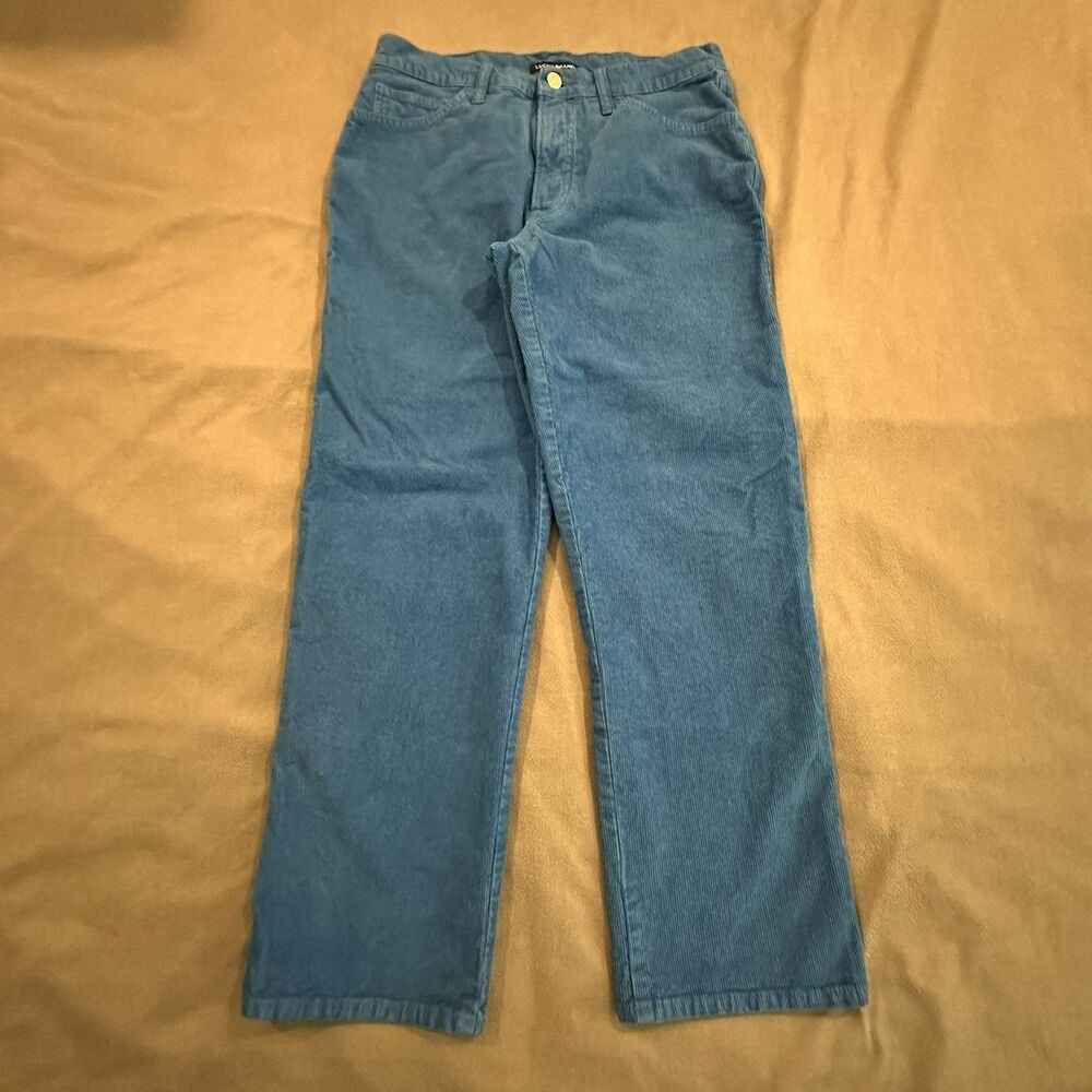 Lucky Brand Mid Rise Straight Crop Jeans Womens 10x30 Corduroy Blue Cotton